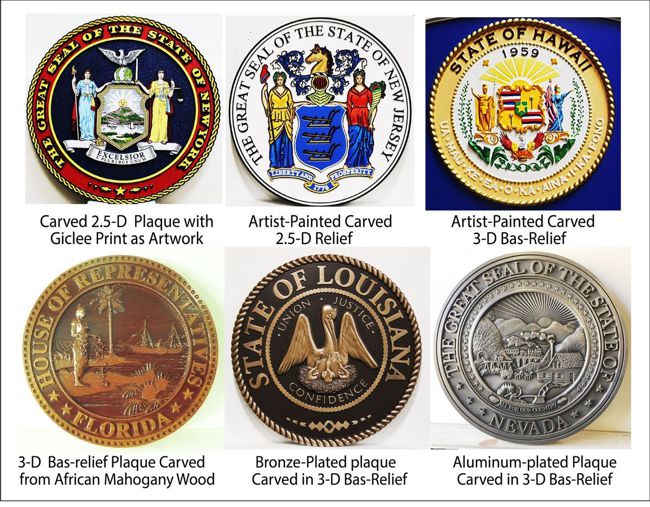 Louisiana Official State plaques & seals for walls & podiums